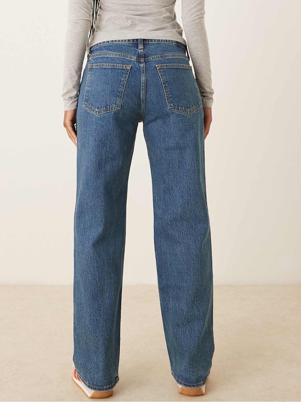 ABERCROMBIE & FITCH low rise baggy wide leg medium blue jean wash size 28 - Picture 2 of 7